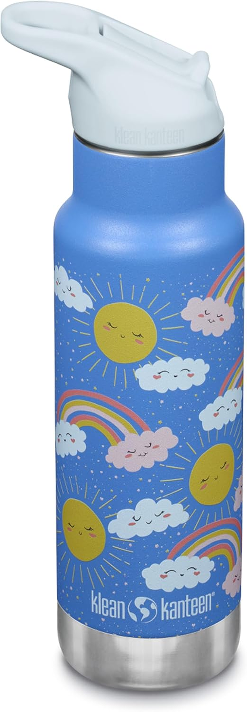 Klean Kanteen Classic Kid'S Insulated Water Bottle with Flip Seal Sport Cap Rainbows, 12 Oz (355 Ml) Capacity - Blue image number 7