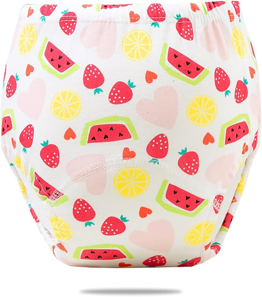 ZONEY 6 Packs Baby Cotton Reusable Training Pants, Potty Training Underwear for Boy and Girl, Learning Designs Training Underwear Pants,Fruit and Animal image number 2