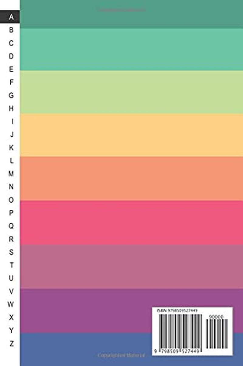 Notebook with Alphabet Tabs: Rainbow Compact Notebook, Lined Paper Size 6X9", 210 Pages, Vintage Colored Style Cover 1
