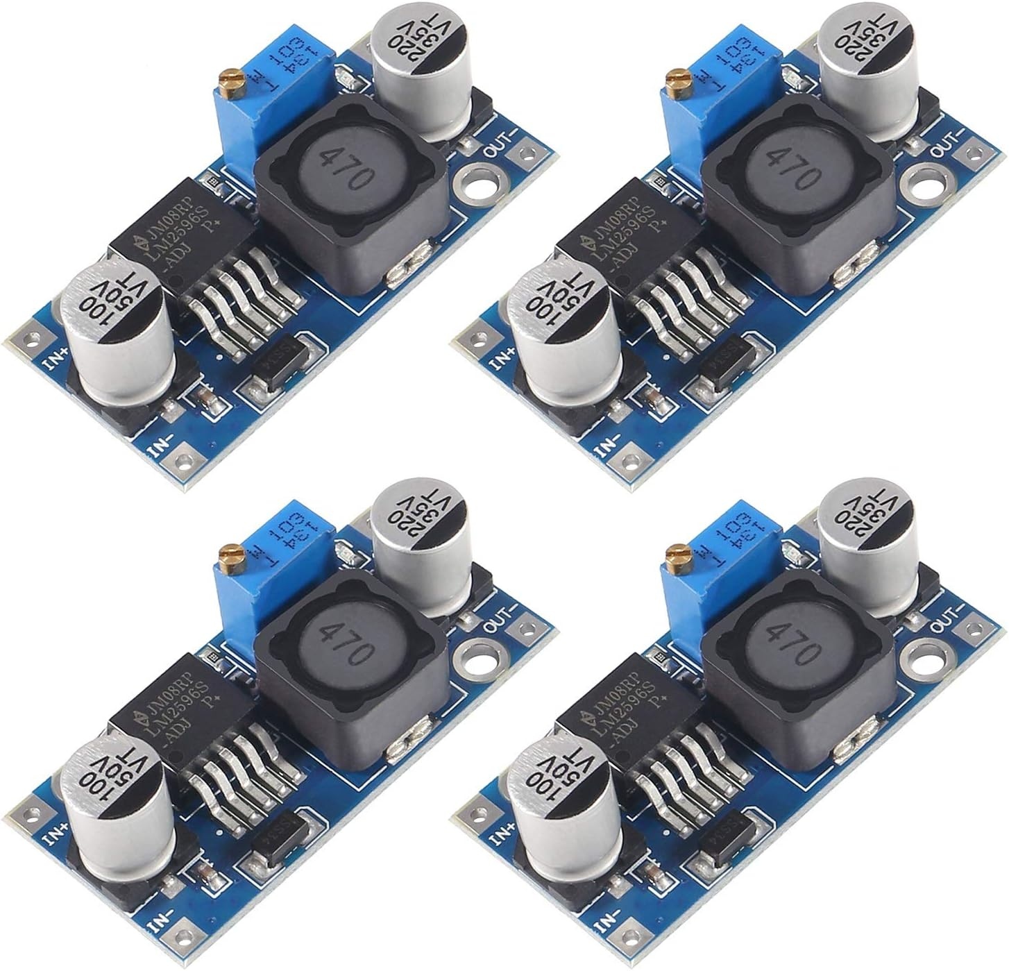 4Pack LM2596 DC-DC Buck Converter, Adjustable Step down Voltage Regulator 3-40V to 1.5-35V High Efficiency Power Supply Volt Reducer Transformer Module image number 4