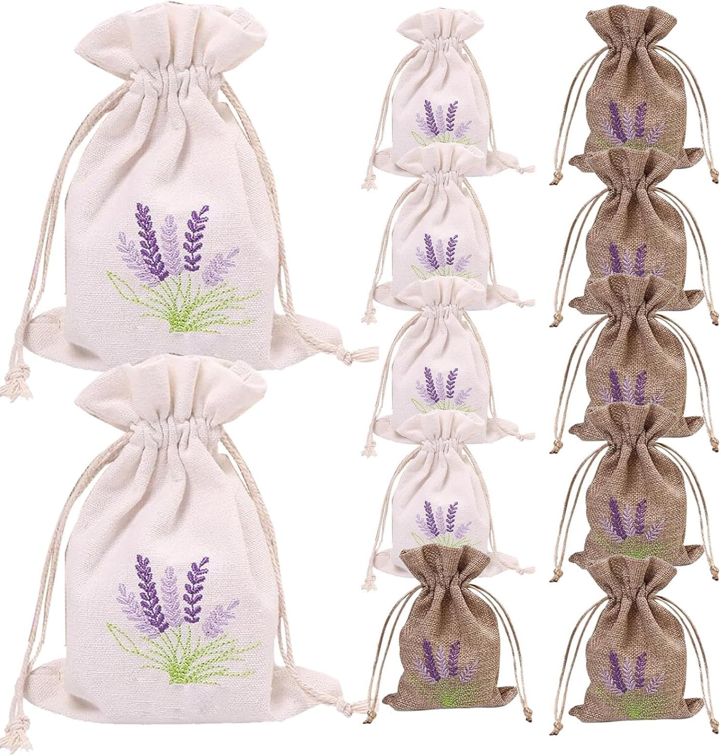 Empty Sachet Bags - Small Lavender Cloth Bag Embroidered Drawstring Sachet Pouches Empty | Soft Linen Fragrance Sachet Packets, Closet Sachets Bag, Drawer Freshener Packaging Pouch image number 4