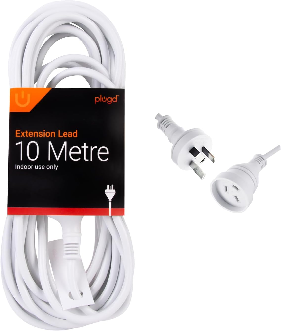 10 Meter Extension Cord, Heavy Duty Power Extension Cable, Durable Flexible Extension Cable Wire Perfect for Home Office Garage Workshop Lawn Mower, SAA AU Approved (10 Meter)