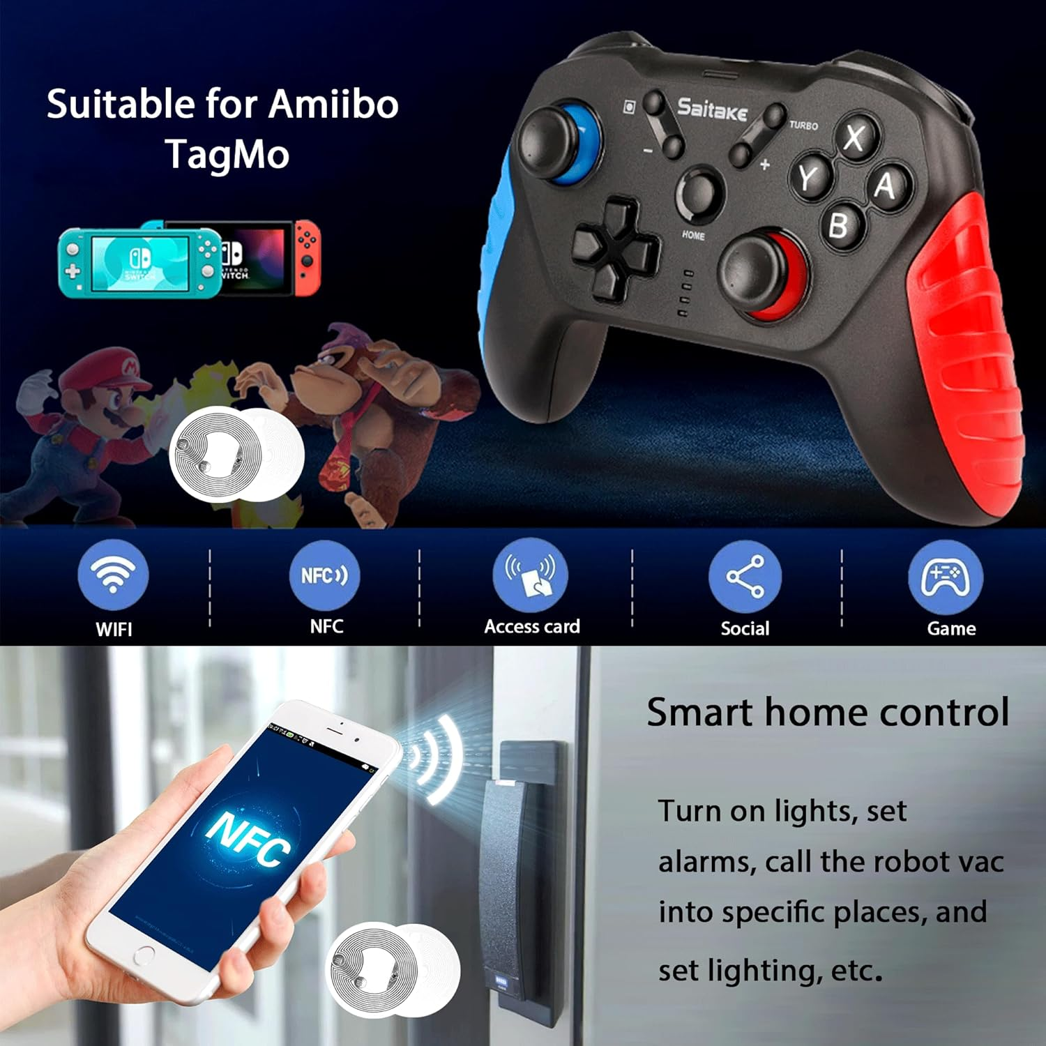 30PCS NFC Stickers Writer: NTAG216 Blank Tags - Transparent, Programmable, 888 Bytes of Memory, Compatible with All NFC Phones image number 1