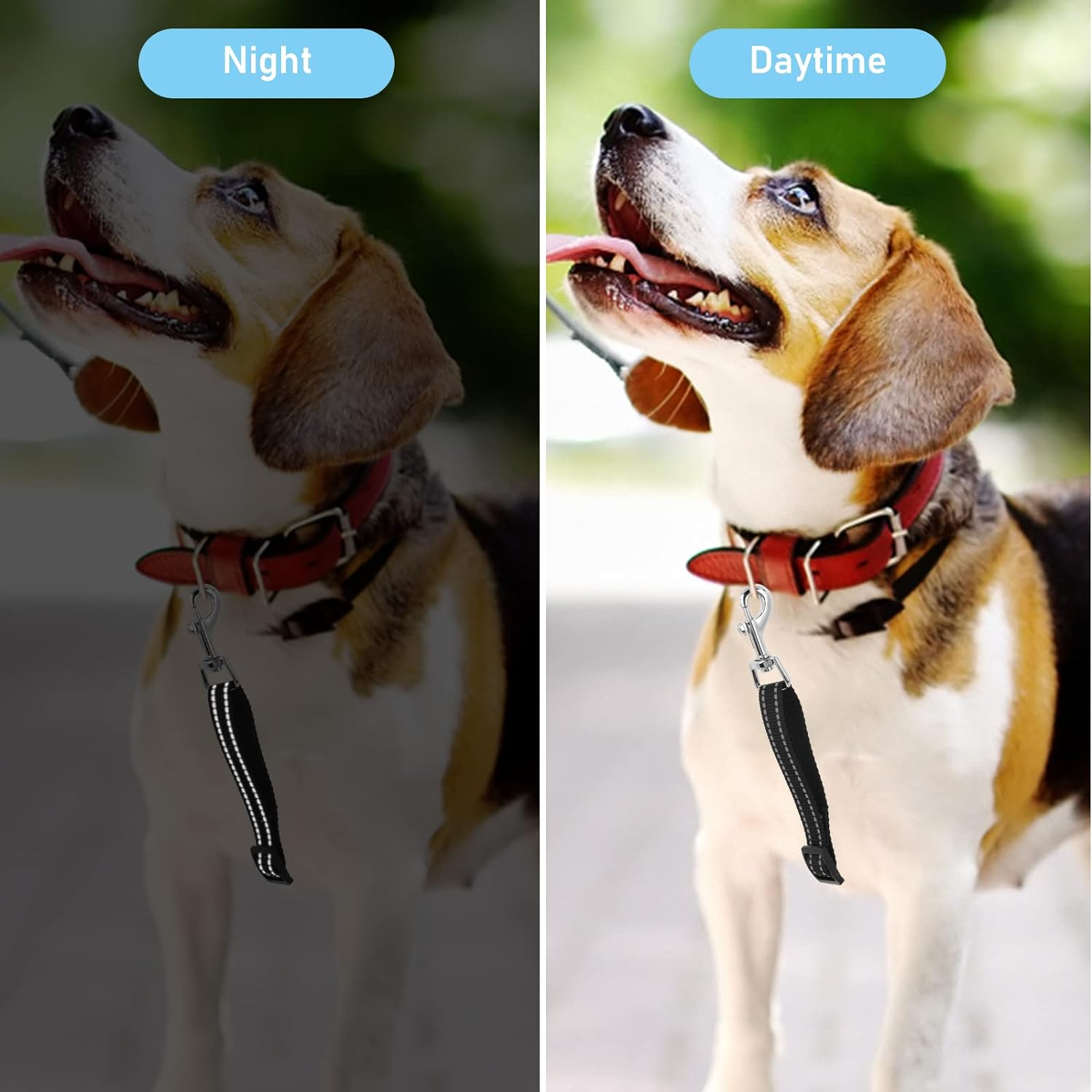 Molain Dog Collar Clips, 2 Pcs Adjustable Nylon Puppy Collar Reflective Backup Collar Double Ended Backup Clasp Clip Safety Dog Collar Harness Connector for Dog Puppies image number 2