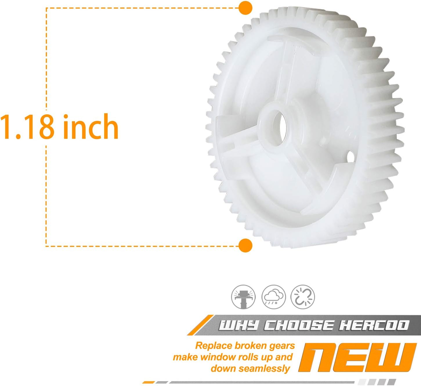 HERCOO Power Window Motors Gear Lift Regulator Fix Compatible with Mazda 3 5 6 CX-7 CX-9 RX8, Pack of 1