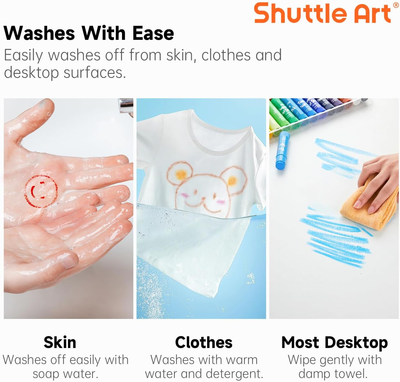 Tempera Paint Sticks, 30 Colours Solid Tempera Paint for Kids, Super Quick Drying, Works Great on Paper Wood Glass Ceramic Canvas image number 6