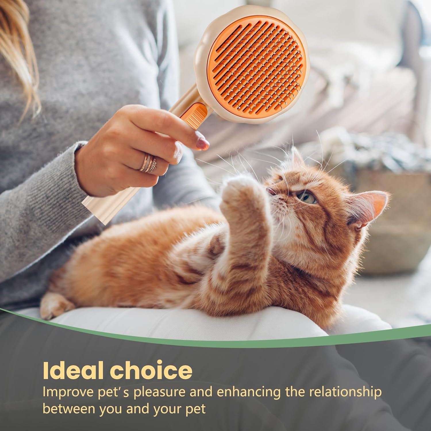 Cat Brush, Dog Brush for Shedding with Release Button, Self Cleaning Cat Comb Hair Brush for Indoor Cats, Dog Deshedding Brush Grooming Kit, Pet Supplies Hair Remover Tool image number 4