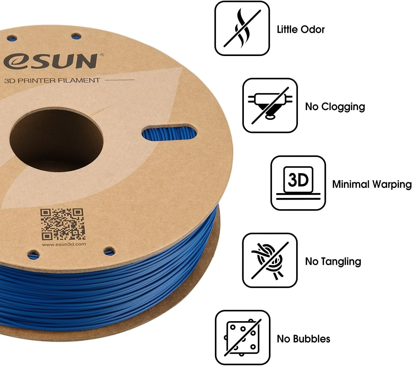Esun ABS+ Filament 1.75Mm, Low Warping 3D Printer Filament ABS Plus, Dimensional Accuracy +/- 0.05Mm, 1KG Spool (2.2 LBS) 3D Printing Filament for 3D Printers,Blue image number 6