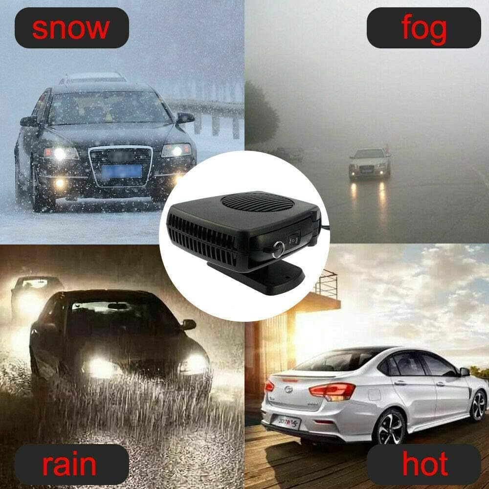 Baceyong 2 In1 Portable 150W Auto Heating Cooling Fan Defroster Defogger for Car Truck 12V Black image number 6