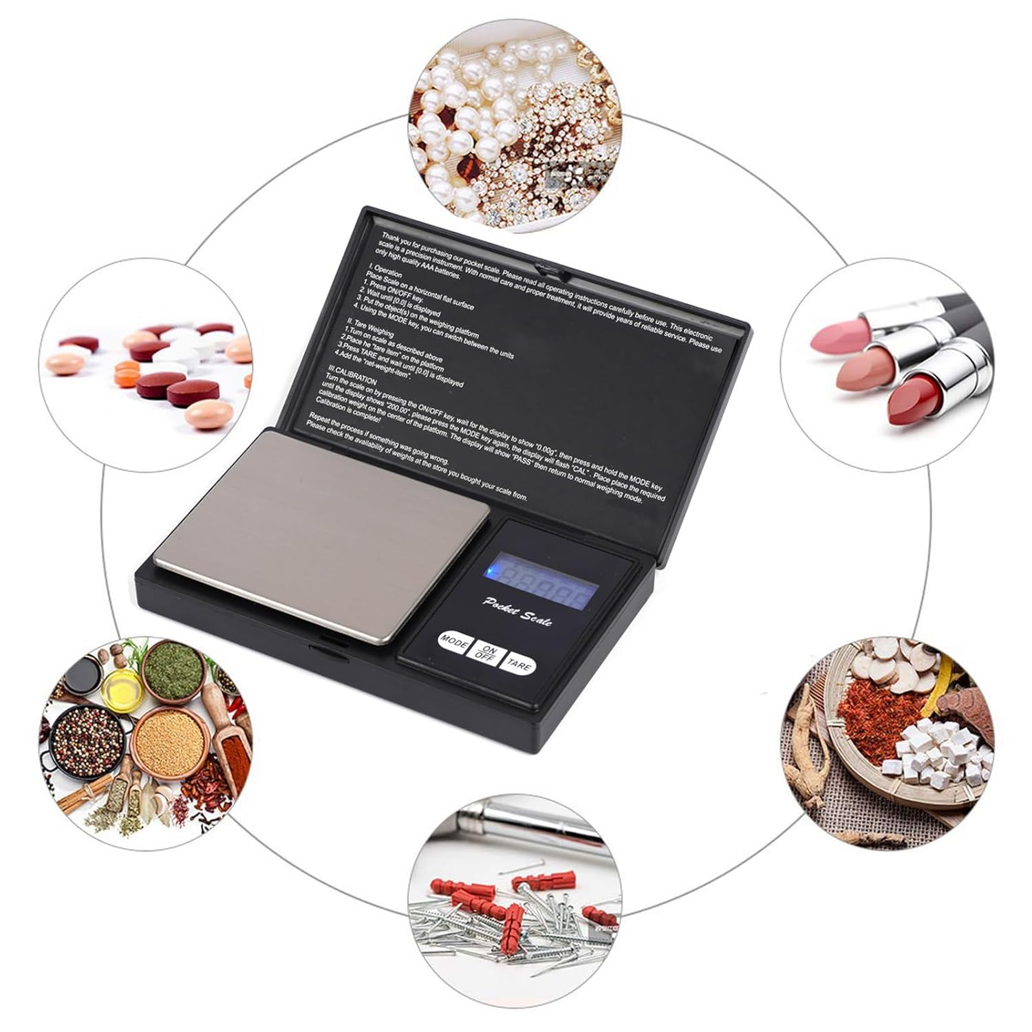 500G 0.01 Mini Small Pocket Digital Gold Jewellery Weighing Pans Scales Micro Mg Precision Electronic image number 1