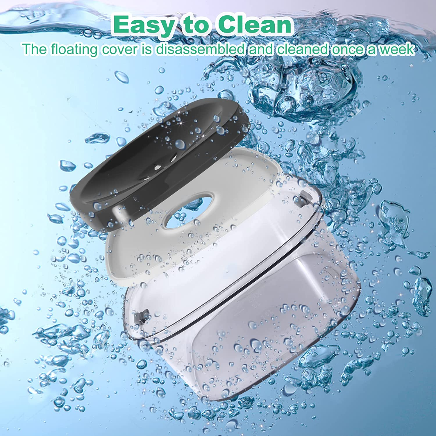 Decflow 2L Dog Water Bowl, Large Capacity Spill Proof Dog Bowl, Anti-Choking No Spill Water Bowl with Slow Water Feeder, Vehicle Carried Travel Water Bowl for Dogs, Cats & Pets image number 5