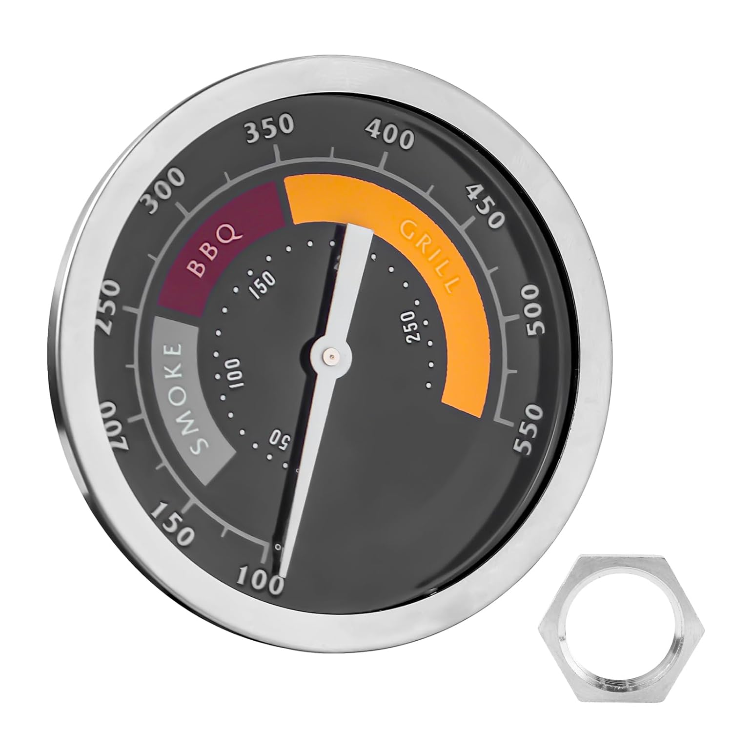 3695528R06 Analog Smoker Temperature Gauge Compatible with Oklahoma Joe'S Smokers and Most 13/16-Inch Opening Charcoal Grills & Charcoal Smokers, BBQ Temp Gauge Stainless Steel Thermometer (2Packs)