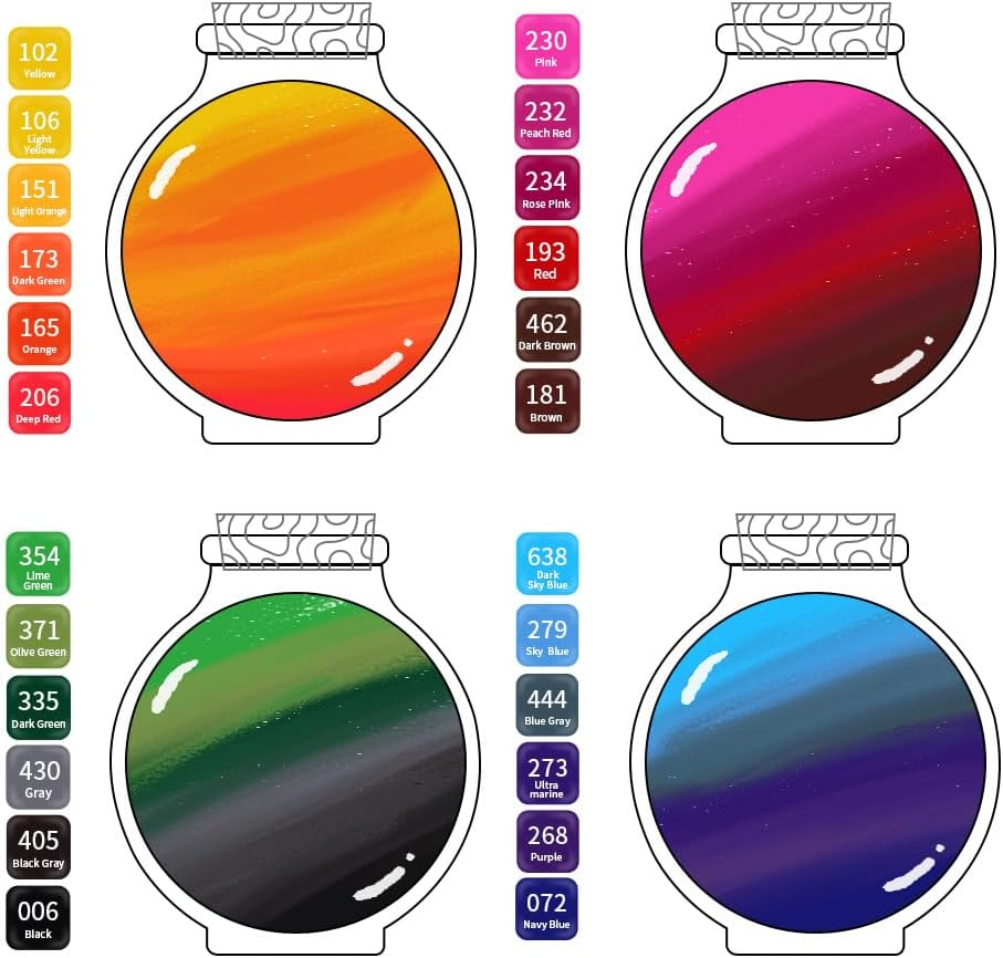 Colour Markers Set Dual Nibs Alcohol Base Colour Coding Assorted Colours with a Bucket Artist Texta Pack (24)