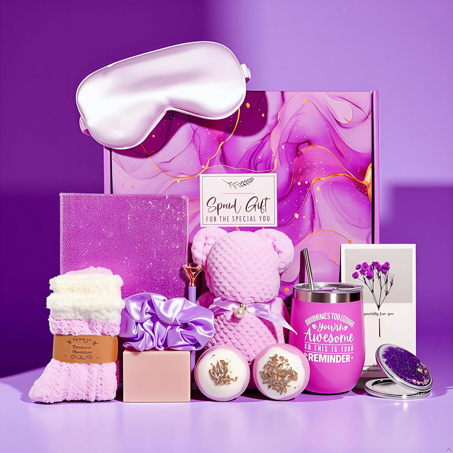 Birthday Gifts for Women &ndash; Luxury Gift Set with Bath Bombs, Skincare & Self Care &ndash; Gift Hamper, Gift Box, Gift Baskets &ndash; Woman Birthday Present, Pamper Hamper for Her, Mum, Wife, Friend image number 2