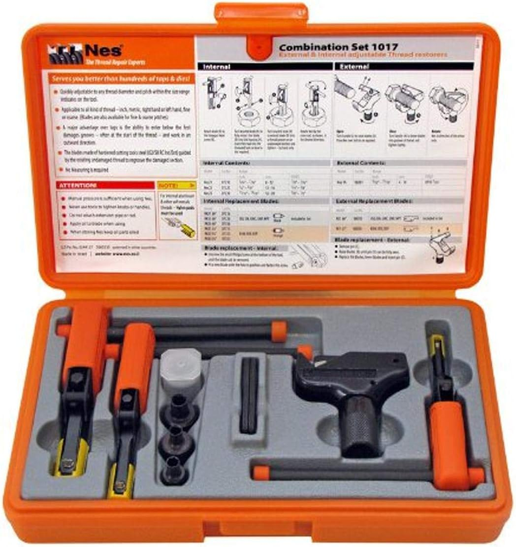 Nes NES1025 Universal External/Internal Thread Repair Kit NES1A, 2, 21, 22, 23, 24, 6-Piece, Orange image number 1