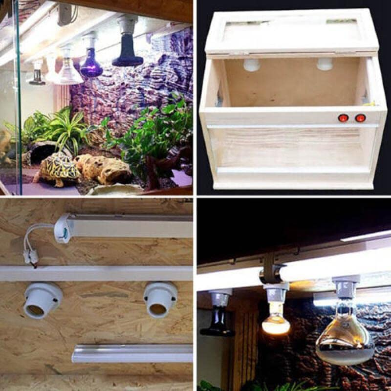 AIMALL E27 300W Ceramic Heat Lamp Light Holder Socket with 1.5M Switch Cord, UV UVB Infrared Reptile Basking Lamp Clip for Tortoises, Lizards, Frogs, and Reptile Pets image number 5