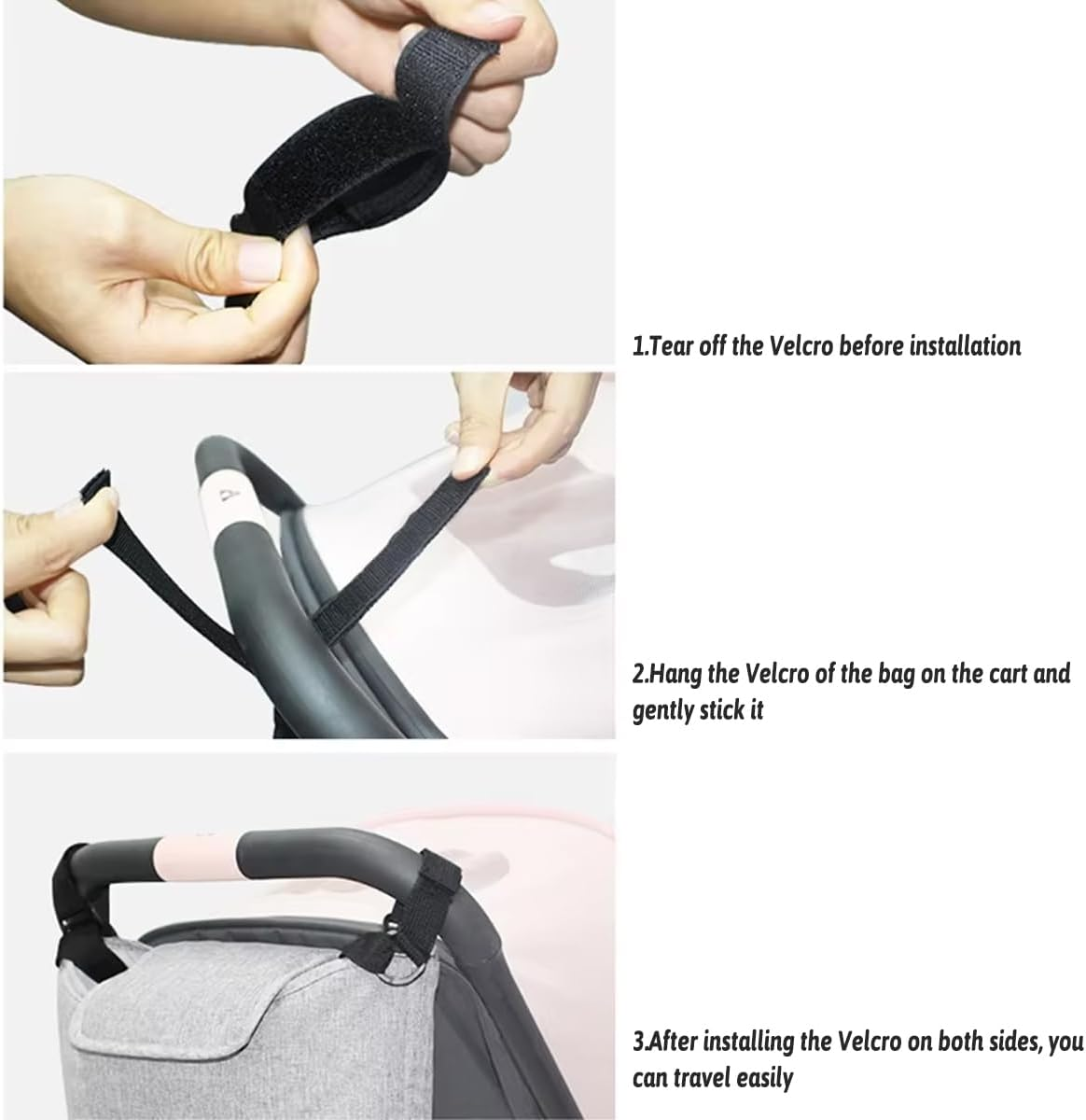 AIMALL Multi-Purpose Large Capacity Baby Stroller Storage Bag 11.8In X 6.69In, Hanging Linen Organiser with Adjustable Strap, Phone Bottle Tissue Compartments, Grey Colour image number 1