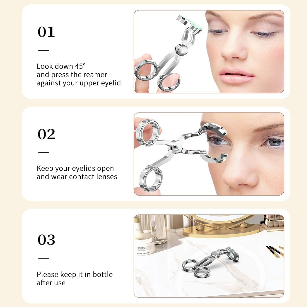 Igeyzoe Portable Contact Lens Eyelid Stretcher, Wearing Aid Tool with Insert/Remove Tool, Tweezers, Contact Lens Case (Pink) image number 3