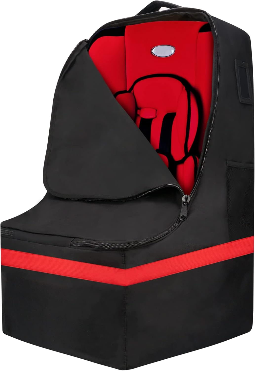 Car Seat Travel Bag - Padded, Comfortable, Durable, Roomy Gate Check Carseat Cover Backpack - Fits 3-In-1, Convertible, Booster & Infant Car Seats for Airplane, Airport - Gray, Grey