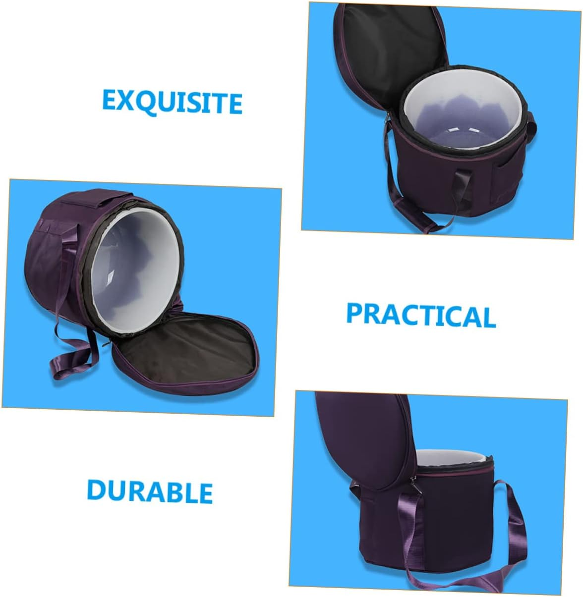 TOGEVAL Portable Crystal Singing Bowl Bag with Inner Liner 12 Inch Bowl Storage Case for Meditation and Sound Healing image number 5