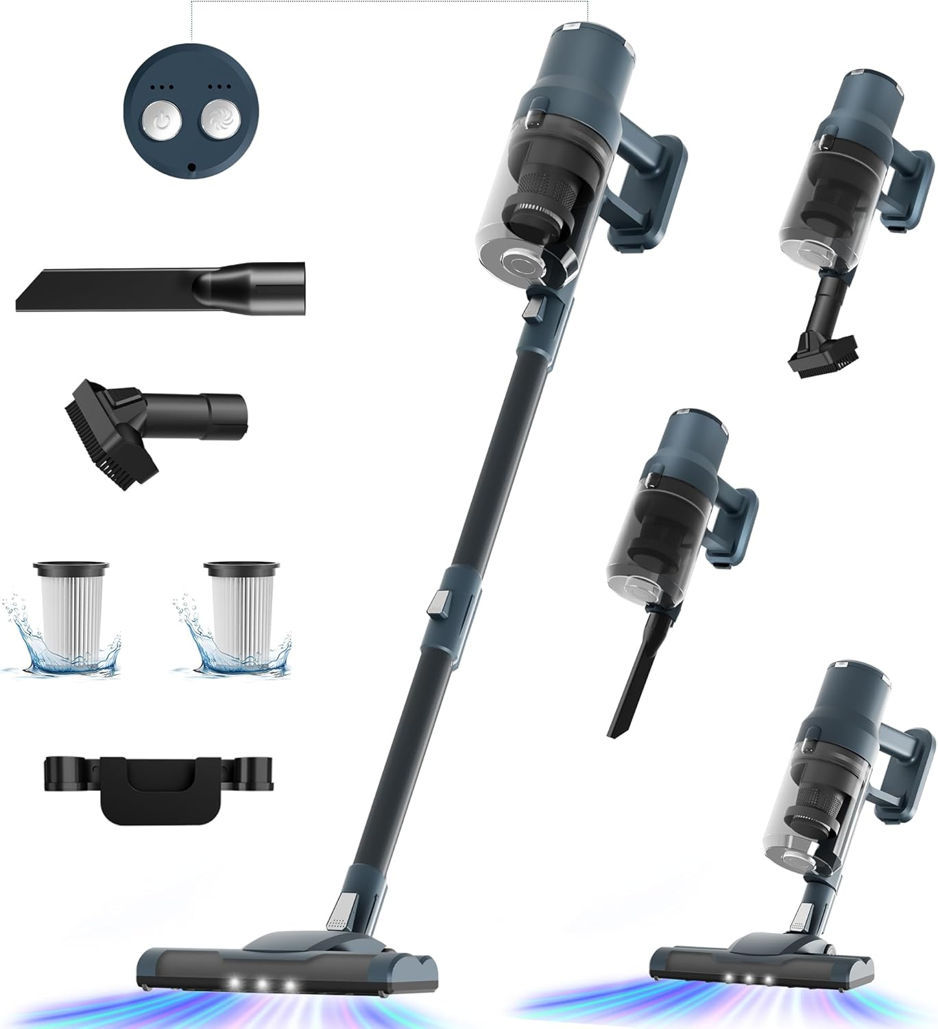 SINCHEREU Cordless Vacuum Cleaner, 30Kpa/300W/45 Minutes Lightweight Vacuum, 6-In-1 Cordless Upright Vacuum Cleaner with Wall Mounted Charging Station, Removable Battery for Home image number 6