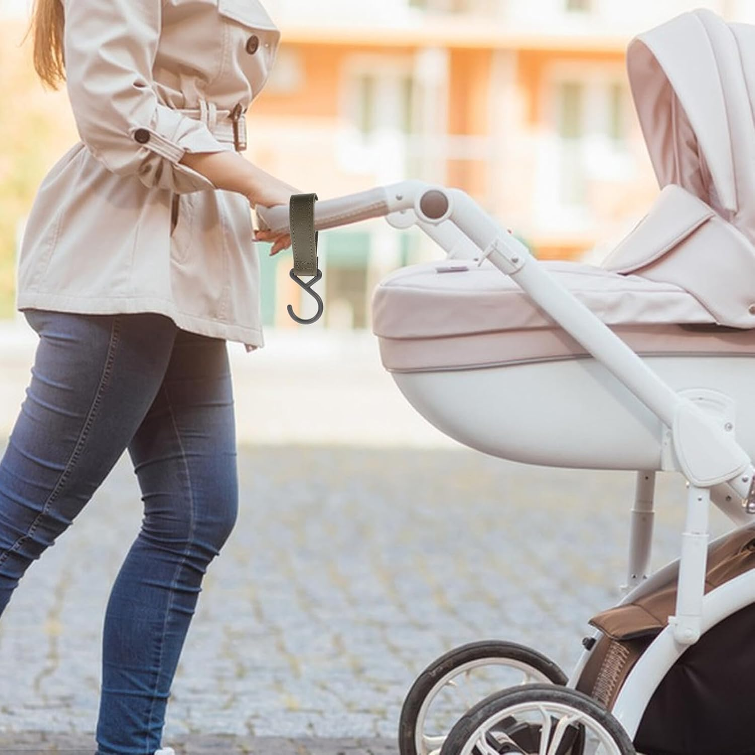 2Pcs Stroller Replacement Hooks Sturdy Compact Stroller Wagon Accessories for Hanging Diaper Bags and Shopping for Prams and Travel Use image number 3