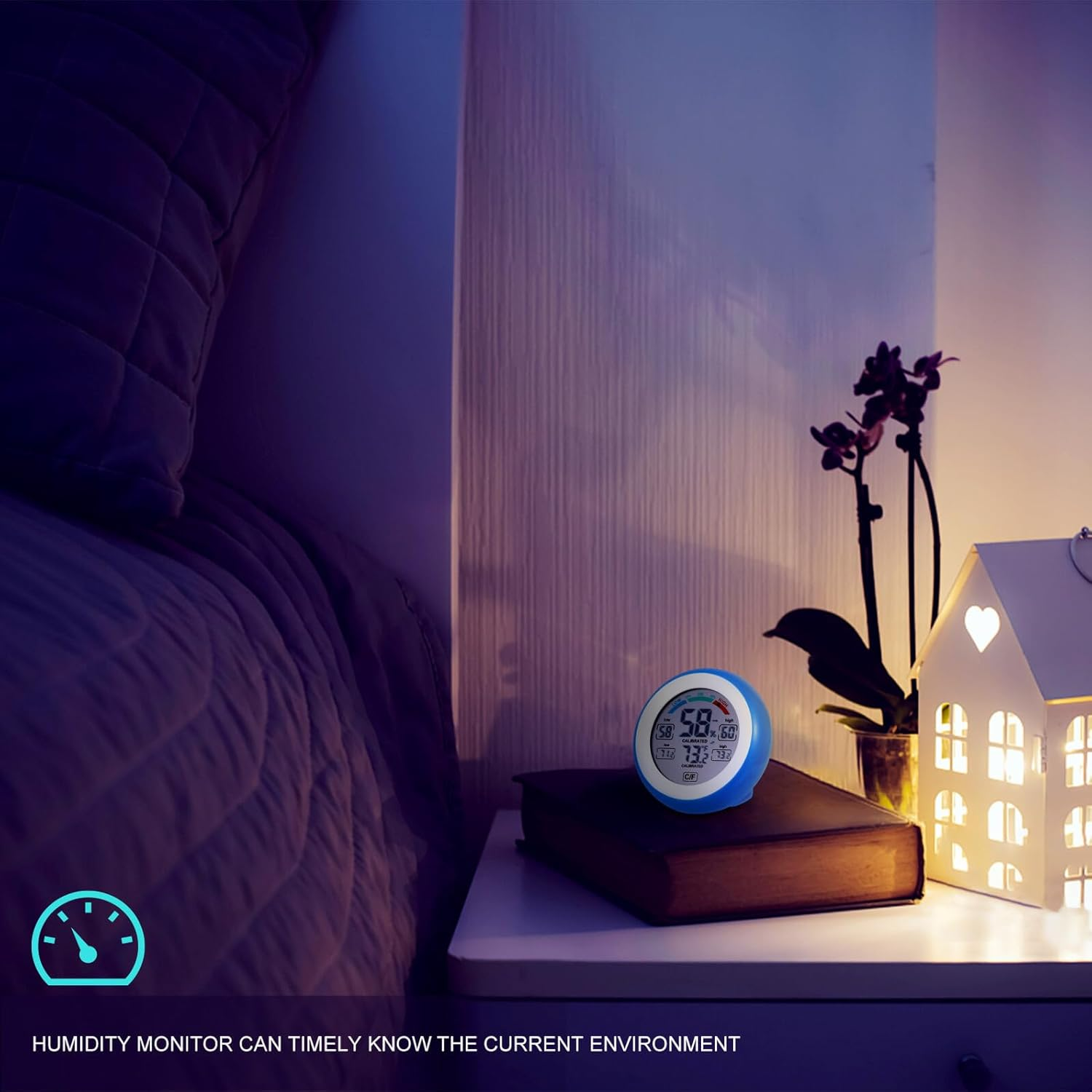 Abaodam Multi-Functional Digital Hygrometer round Thermometer Indoor Electronic Temperature and Humidity Monitor with Touch Screen High Accuracy Comfort Level Display for Home Rooms image number 6