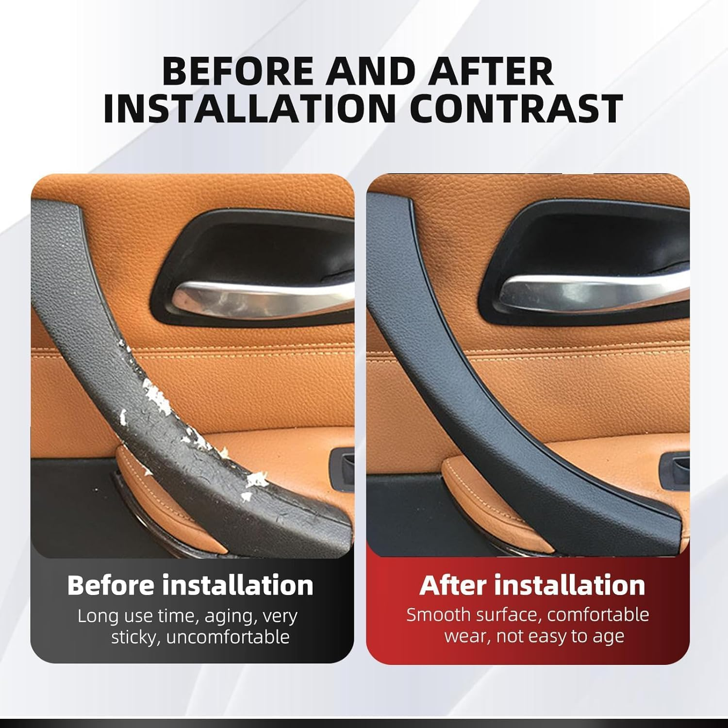 Compatible with BMW 3 Series E90/E91 Door Handle Replacement Kit,Outer Cover+Door Pull Handle Passenger Door Handle for BMW 316 318 320 323 325 328 330 335 (2004-2011)(Right,Pull Handle+Outer Cover) image number 5