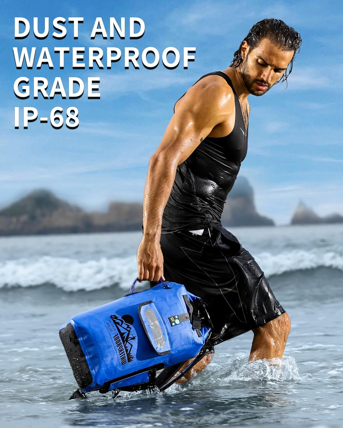 IDRYBAG Dry Bag Backpack Waterproof 20L, Waterproof Backpack Floating Dry Bag，Roll Top Keeps Gear Dry for Kayaking - Grey image number 5