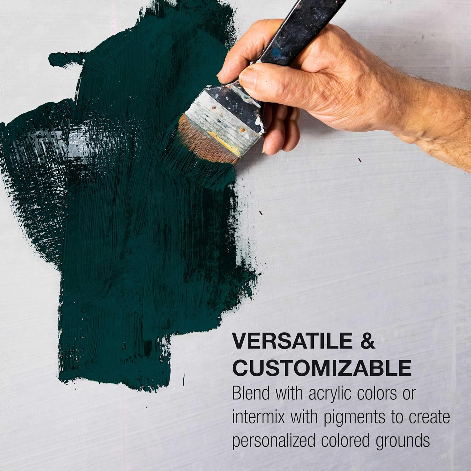 U.S. Art Supply Black Gesso Primer - 16.9Oz (500Ml) for Oil & Acrylic Paint - Superior Coverage, Canvas Prep, Mixable White Gesso Paint Artists - Black image number 5