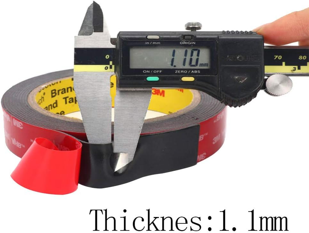 SN SUNG Double Sided Heavy Duty Mounting Tape,Made of 3M Foam Tape, Waterproof and High Temperature Resistant Tape for Indoor Outdoor, Car, Home, Kictch and Office(Black, 1/2In*15.6Ft) image number 3