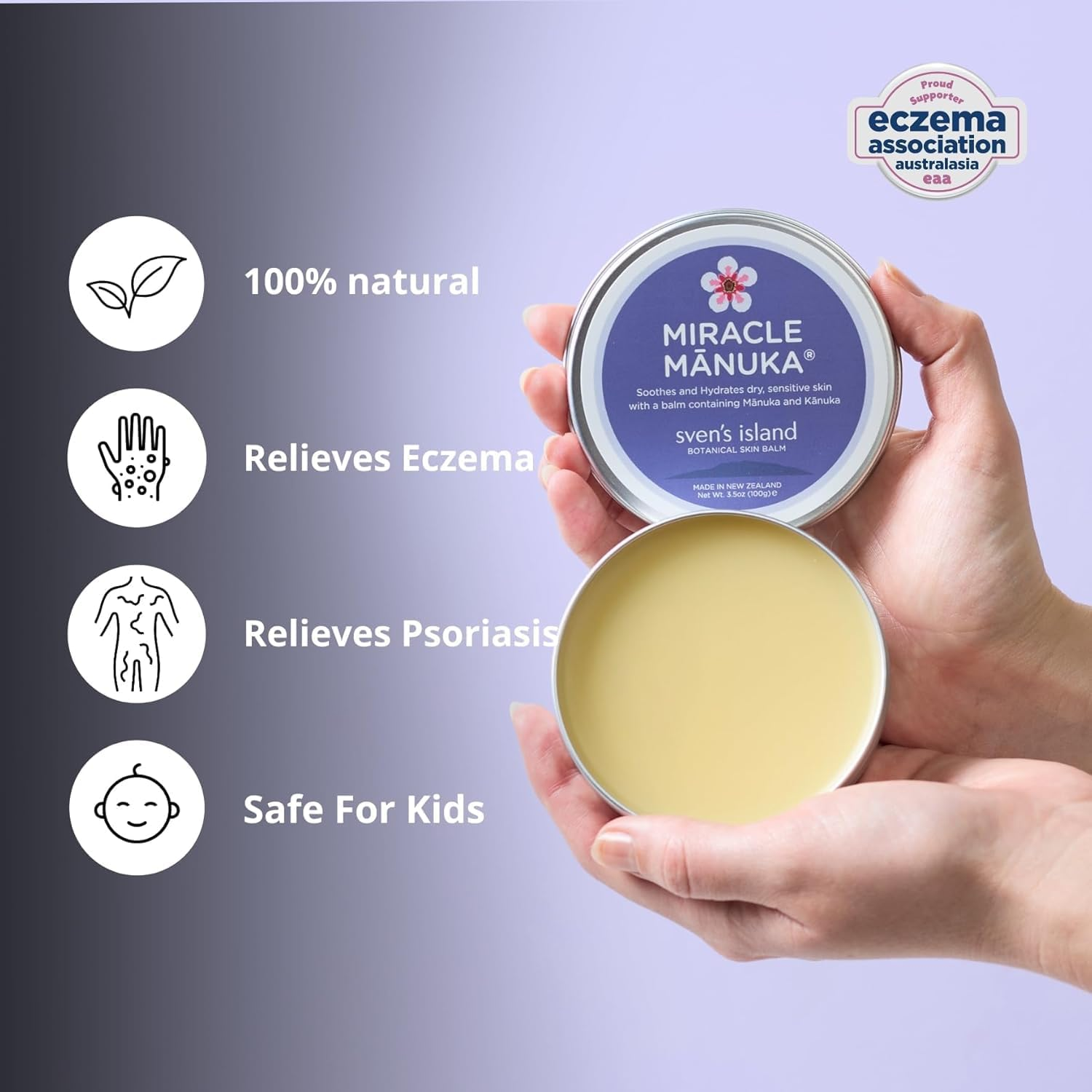 Miracle Manuka ? Natural Skin Balm (55G) | Botanical Blend for Everyday Skin Care | Gentle, Steroid-Free & Suitable for All Ages | Made in New Zealand image number 2