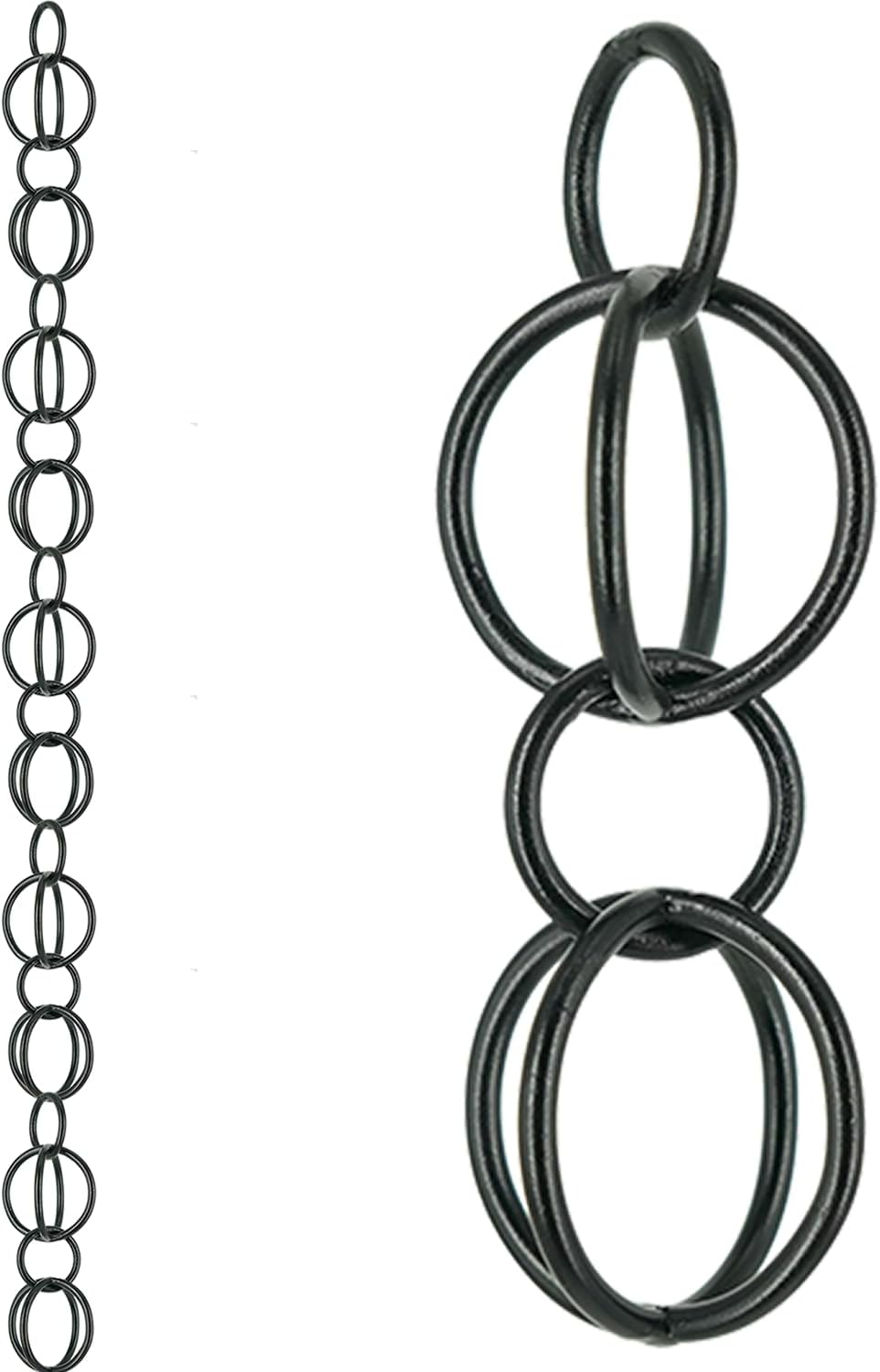 Dftdfyxyrain Chain Outdoor Rain Chains Aluminum Rain Chain Mill Finish Aluminum Gutter Adapter Downspout Catcher Water Feature or Downpipe for Eaves Drainage,Outdoor Decor,Black,2.6M(8.5Ft) image number 5