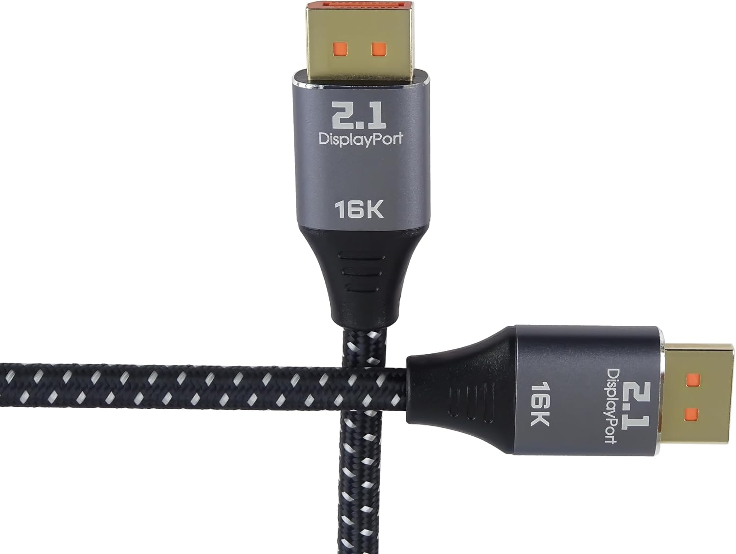 Premiumcord 16K Displayport 2.1 Cable M/M, Displayport to Displayport, 80Gbps, Video 16K@60Hz, 10K@60Hz, 8K@165Hz 2160P, HDCP 2.2, Gold-Plated Connectors, Textile Cable Braid, Length 1.5 M image number 6