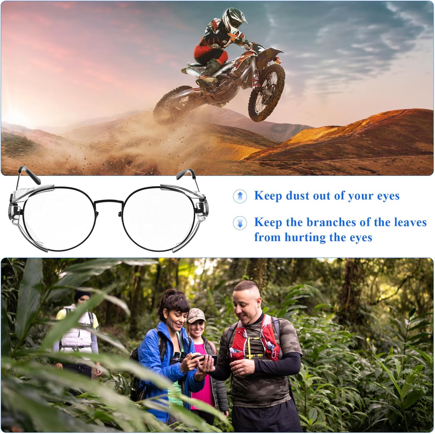 Ipetboom Eye Glasses Side Shields: 2 Pairs Safety Glasses Side Shields, Side Shield Glasses Side Shields for Glasses Safety Glasses Side Guard, Glasses Side Shield Flap for Safety Glasses