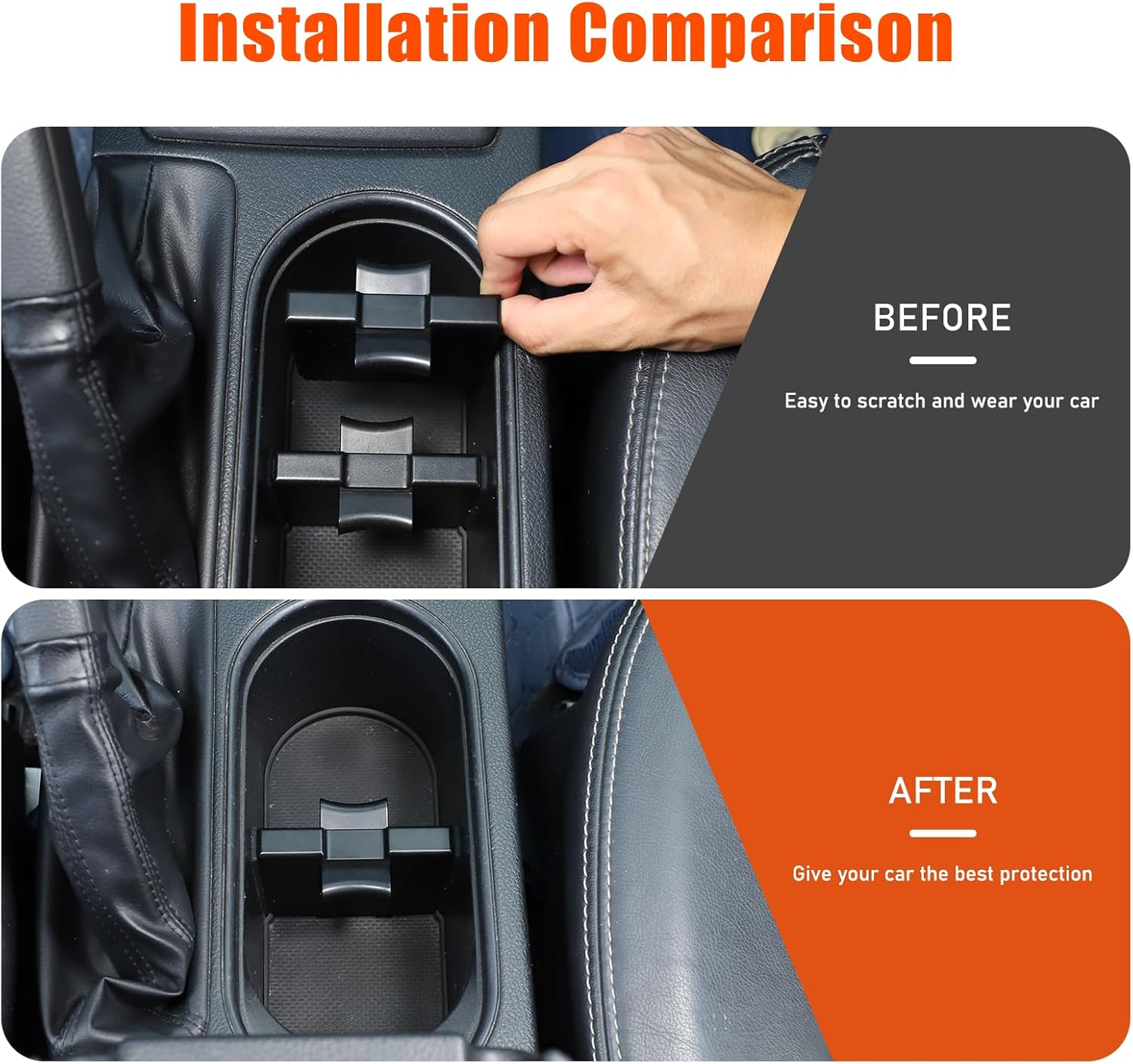 Yinaniutos Cup Holder Insert Divider Compatible with 2014-2018 Subaru Forester, 2010-2014 Subaru Outback/Legacy, Center Console Drinks Holder Divider Replace image number 3