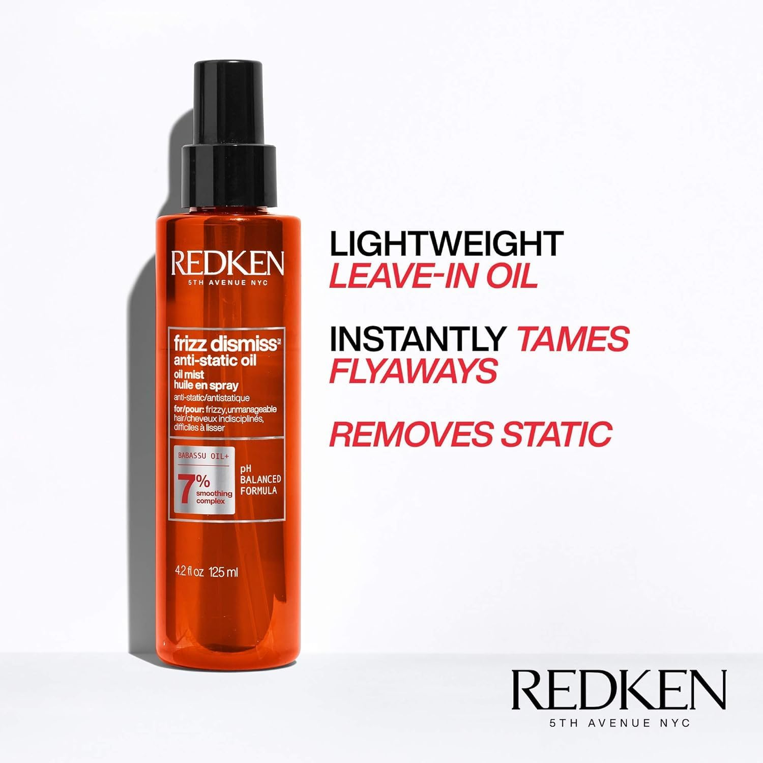 Redken Frizz Dismiss anti Static Oil Mist for Unisex 4.2 Oz Mist, 125 Ml image number 2