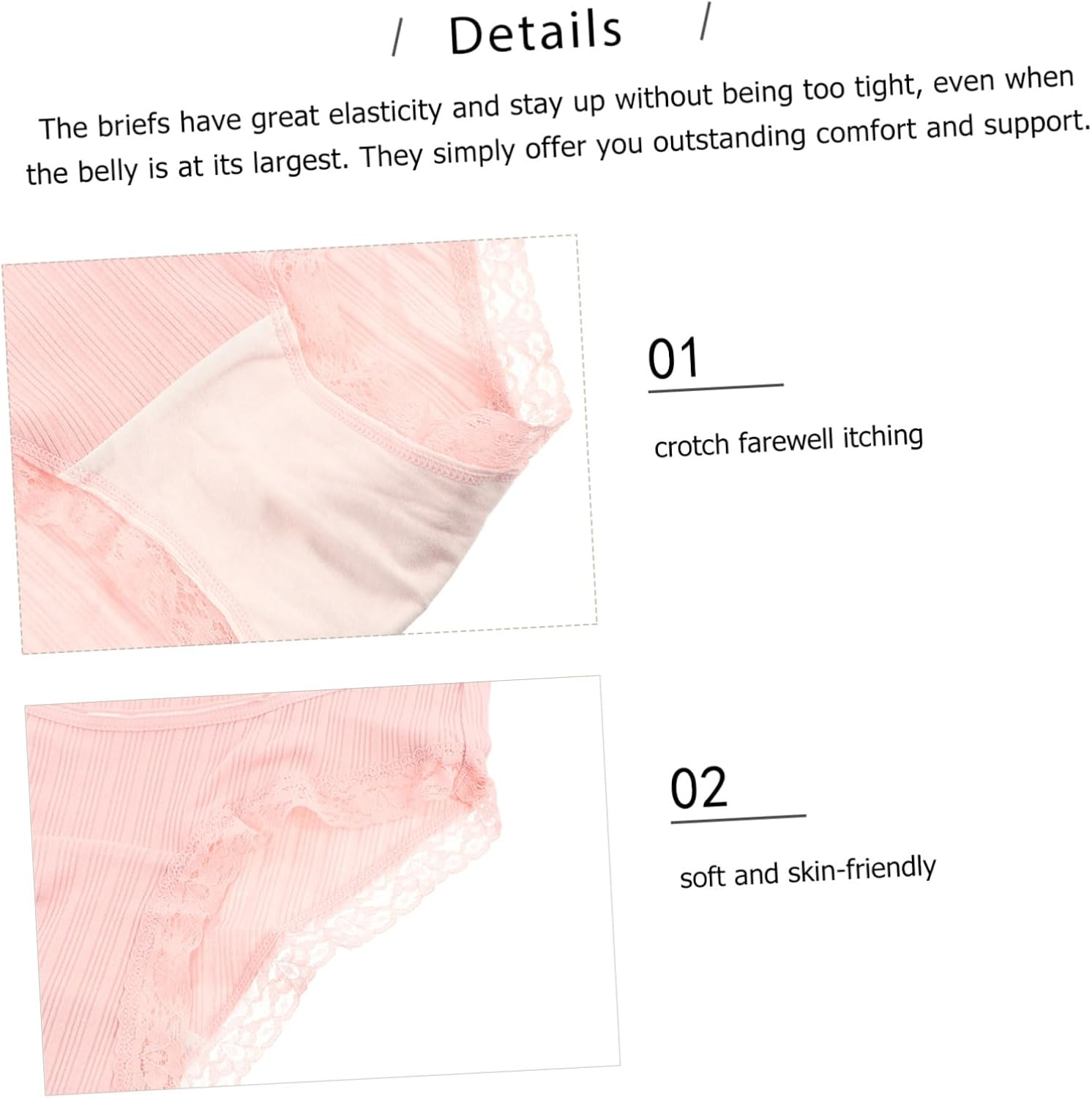 Gatuida 3Pcs Cotton Maternity High Waist Panties Pregnant Underwear Women Summer Comfortable Adjustable Splice image number 3