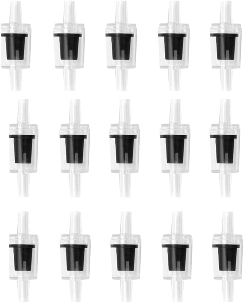 Black Air Pump Check Valves, Fish Tank Aquarium Clear Plastic Check Valves(15 Pcs) image number 1