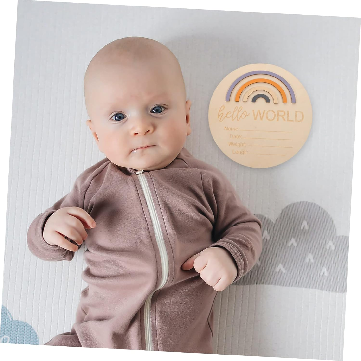 VANZACK Wooden Month Card Milestone Sign Newborn Monthly Milestone Photo Prop for Nursery Decor Personalised Gifts for Boys and Girls Bedroom image number 6