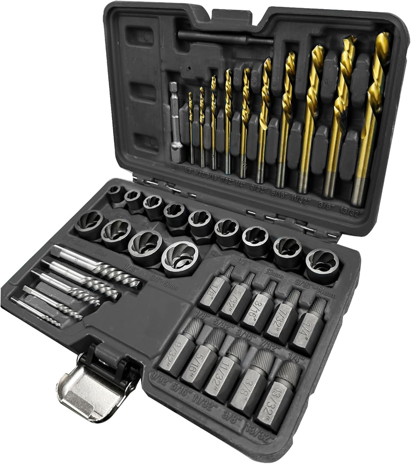 Greywolf 40 Pcs Screw Extractor and Bolt Extractor Set，Left-Handed Drill and Easy Extractor，2-In-1 Nut Extractor ，Bolt Nut Remover，For Stripped, Rusted, Broken Screws, Nuts image number 4