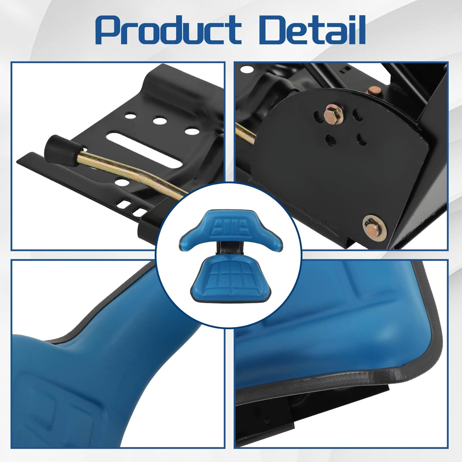 WFLNHB Blue Adjustable Tractor Suspension Seat with Tilt Wrap-Around Style Replacement for New Holland 3000 3010 3300 3400 3600 3610 3900 3930 3910 5000 5100 5600 5610 5900 5910 image number 2
