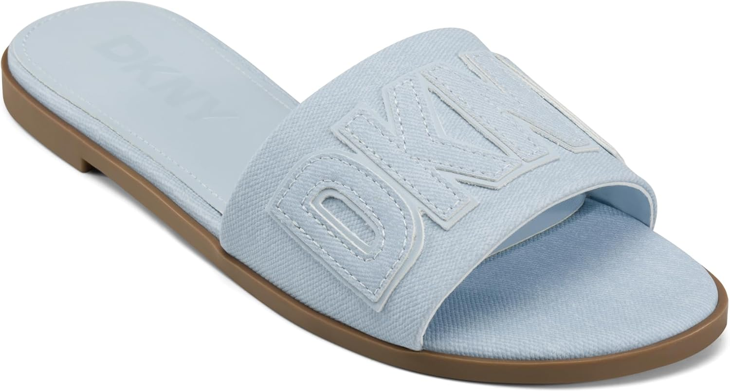 DKNY Women'S Willow-Flat Slide Everyday Cushioned Insole Footwear Sandal