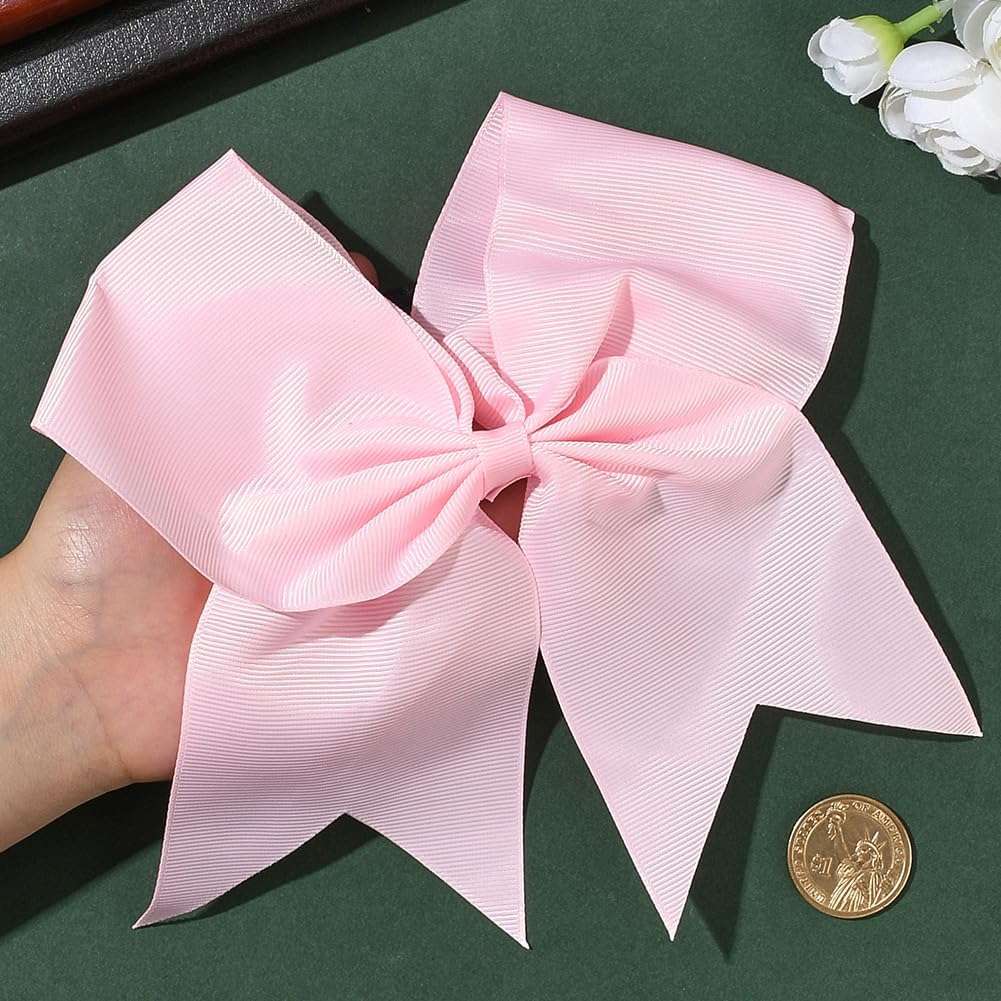 SUNNYCLUE 2Pcs Bow Hair Scrunchies Bow Scrunchies 20Mm Large Pink Cute Kawaii Soft Polyester Ribbon Bowknot Hair Ties with Long Tail Elastic Rubber Bands for Women Adults Fashion Gifts Accessories image number 4