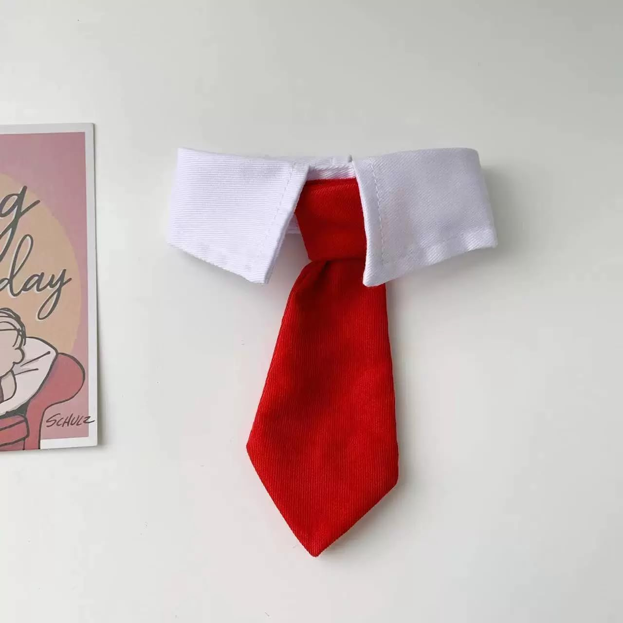 Dog Bow Tie, Gofunway Cat Formal Dog Wedding Attire White Puppy Collar Adjustable White Dog Tuxedo Collar with Black Dogs Neckties Pet Tuxedo Costume for Cats (Red, Small) image number 1