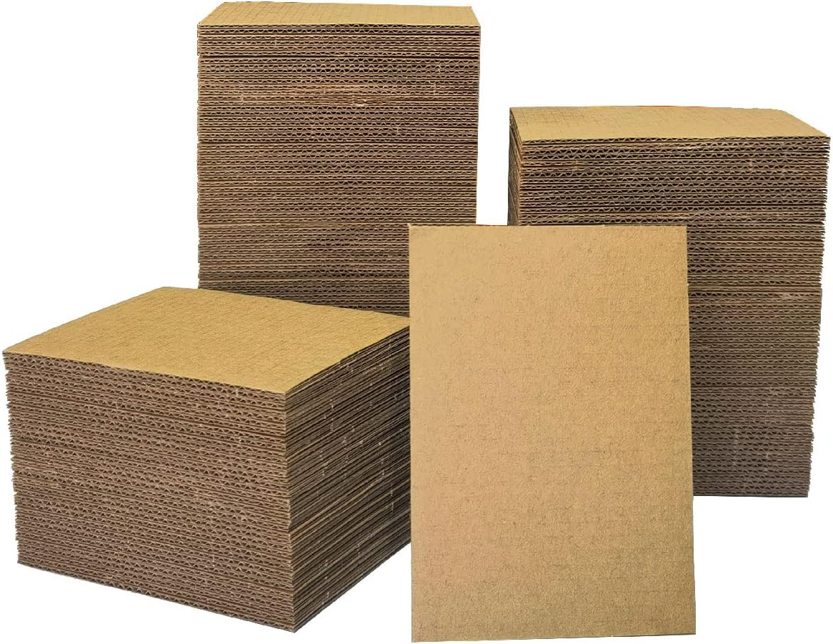 200 Packs 3.5X4.5 Inch Corrugated Sheets, Premium Pads Inserts Bulk Flat for T-Shirts, Shipping, Mailing, Cardboard Divider Backing and Crafts (Kraft) image number 6