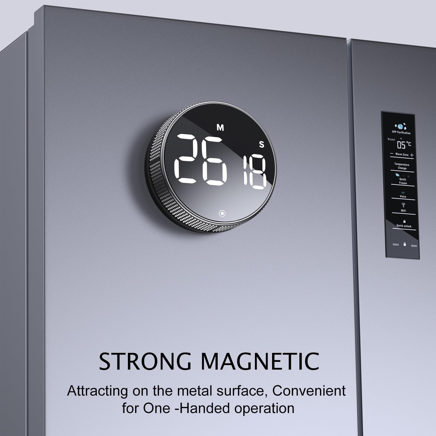 Bluesnail Kitchen Timer with LED Digital Display Smart Efficana for Home Classroom Gym Office, Volume and Brightness Adjustable Productivity Timer (Silvery) - All Black image number 5