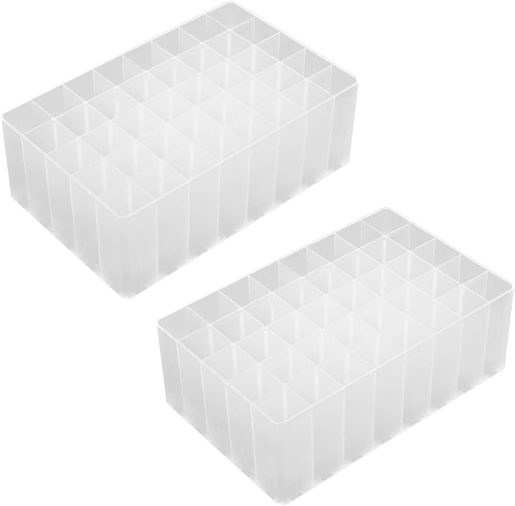 Chris.W 2 Pack 40-Slot Art Markers Pen Holder Desk Stand Organizer Storage Tray Marker Empty Storage Pack(Black)
