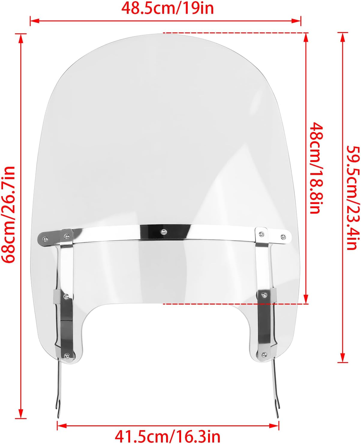19" Motorcycle Windscreen Windshield Compatible with Harley Fat Boy FLFB FLFBS 2018-2023 PC Windscreen Double Bubble (Chrome, 19 Inch)