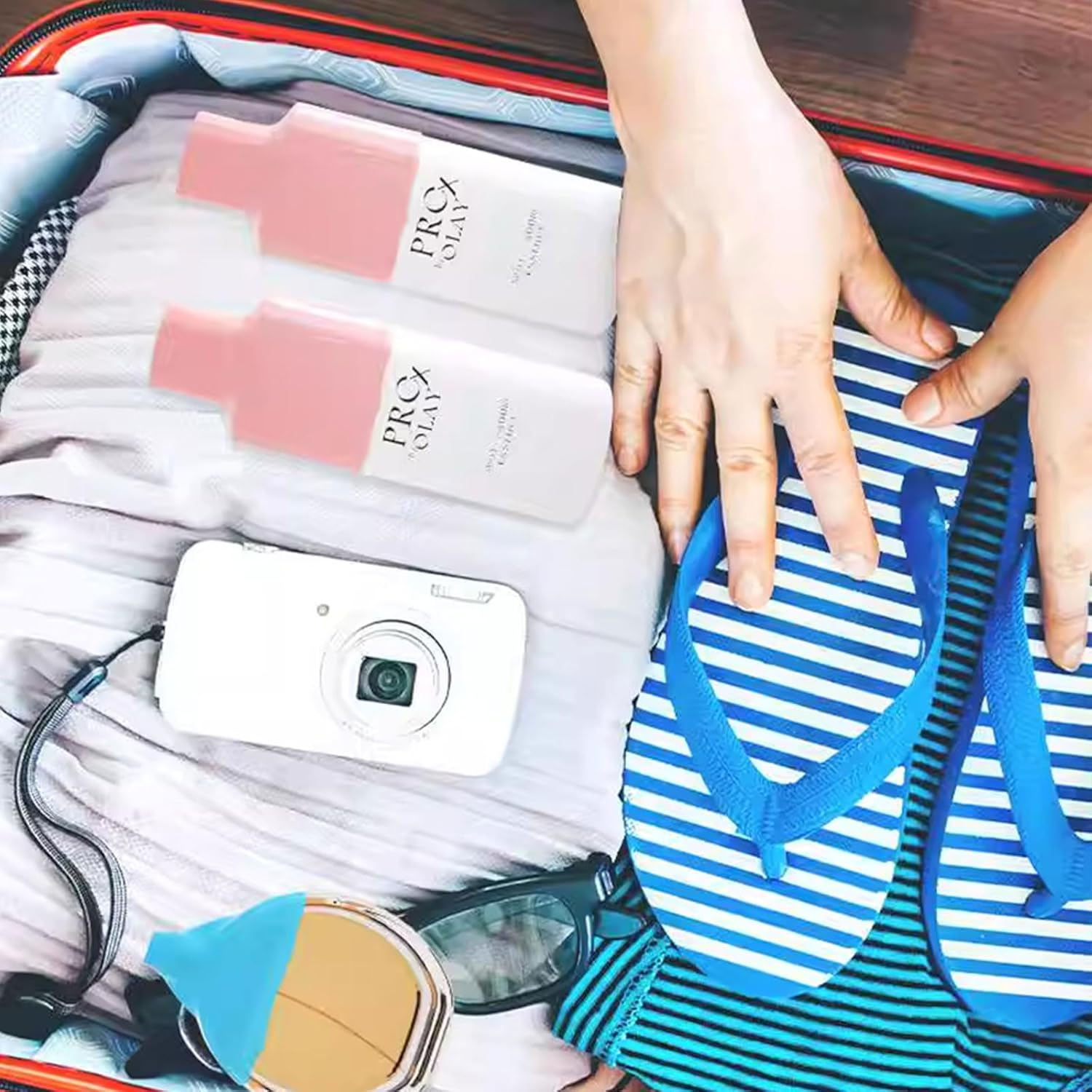 BGENHPON 8Pcs Reusable Silicone Leak Proof Sleeves, Elastic Bottle Covers for Travel Sized Toiletries, Travel Bag and Carry-On Luggage, Blue Black White Pink image number 4